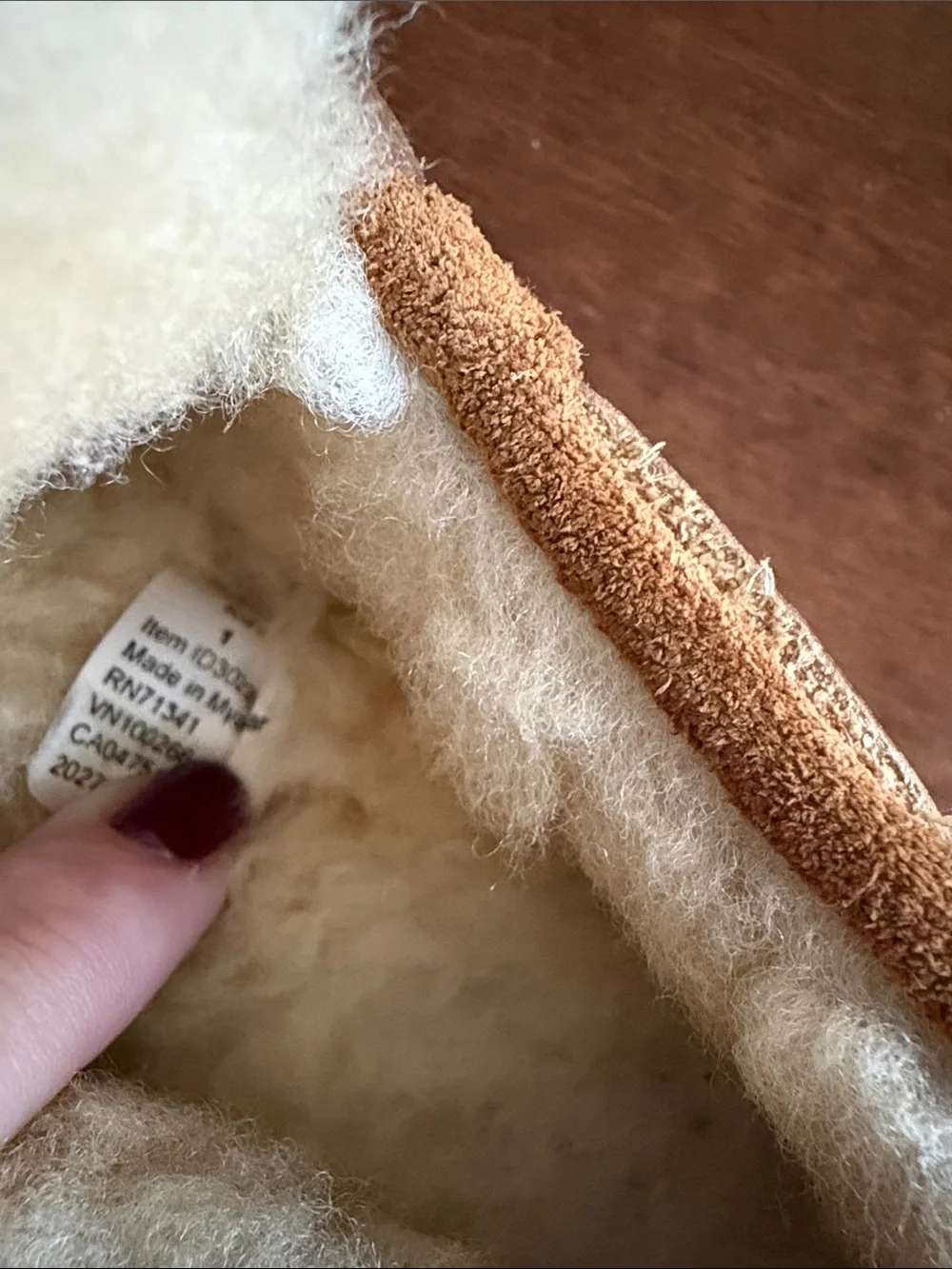 L.L. Bean Kids Brown Moccasin Slippers with Cream Lining
